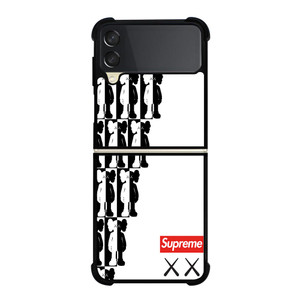SUPREME KAWS BLACK WHITE Samsung Galaxy Z FLip 3 5G Case Cover