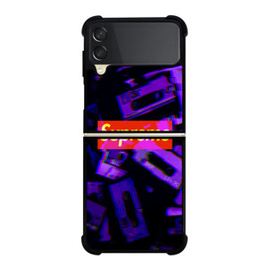 SUPREME PURPLE CASSETTE GLITCH Samsung Galaxy Z FLip 3 5G Case Cover SUPREME PURPLE CASSETTE GLITCH Samsung Galaxy Z FLip 3 5G Case Cover