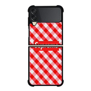SUPREME RED GINGHAM Samsung Galaxy Z FLip 3 5G Case Cover