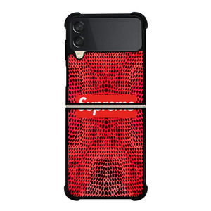 SUPREME RED SNAKE SKIN Samsung Galaxy Z FLip 3 5G Case Cover