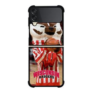WISCONSIN BADGER MASCOT 2 Samsung Galaxy Z FLip 3 5G Case Cover WISCONSIN BADGER MASCOT 2 Samsung Galaxy Z FLip 3 5G Case Cover