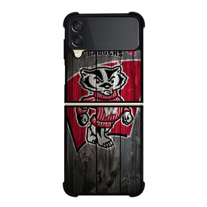 WISCONSIN BADGER WOODEN LOGO Samsung Galaxy Z FLip 3 5G Case Cover
