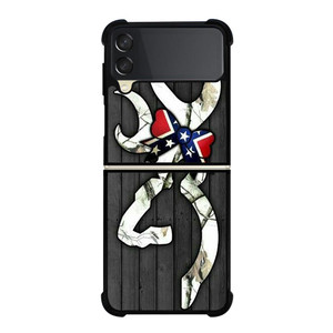 WOODEN CAMO BROWNING LOGO Samsung Galaxy Z FLip 3 5G Case Cover
