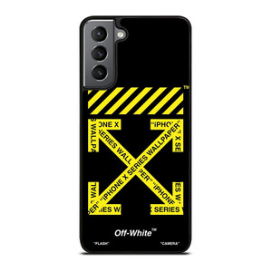 OFF WHITE LOGO YELLOW STRIPE Samsung Galaxy S21 Plus Case OFF WHITE LOGO YELLOW STRIPE Samsung Galaxy S21 Plus Case