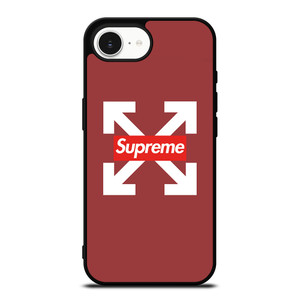 OFF WHITE LOGO X SUPREME RED iPhone 16e Case OFF WHITE LOGO X SUPREME RED iPhone 16e Case