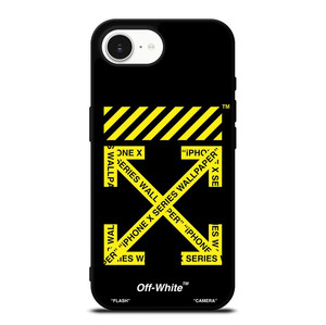 OFF WHITE LOGO YELLOW STRIPE iPhone 16e Case OFF WHITE LOGO YELLOW STRIPE iPhone 16e Case