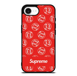 SUPREME FUCK EM PATTERN iPhone 16e Case