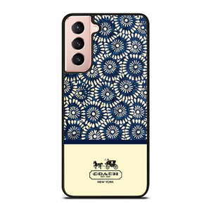 COACH NEW YORK BLUE FLORAL BATIK Samsung Galaxy S21 Case
