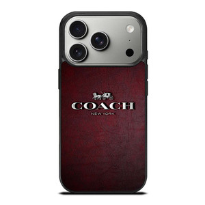 COACH NEW YORK LOGO LEATHER iPhone 17 Pro Case