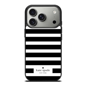 KATE SPADE NEW YORK BLACK WHITE STRIPES iPhone 17 Pro Case