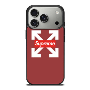 OFF WHITE LOGO X SUPREME RED iPhone 17 Pro Case OFF WHITE LOGO X SUPREME RED iPhone 17 Pro Case