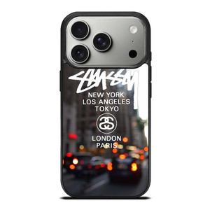 STUSSY NEW YORK LA TOKYO LONDON PARIS iPhone 17 Pro Case STUSSY NEW YORK LA TOKYO LONDON PARIS iPhone 17 Pro Case