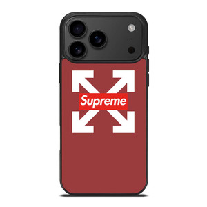 OFF WHITE LOGO X SUPREME RED (2) iPhone 17 Pro Max Case OFF WHITE LOGO X SUPREME RED (2) iPhone 17 Pro Max Case