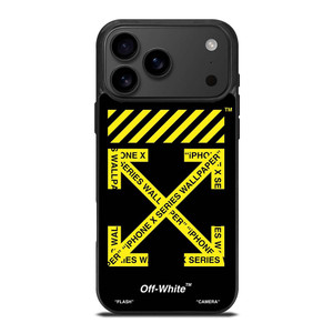 OFF WHITE LOGO YELLOW STRIPE iPhone 17 Pro Max Case