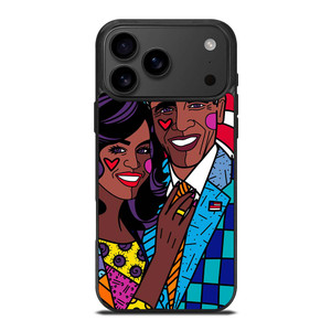 ROMERO BRITTO BARACK OBAMA iPhone 17 Pro Max Case ROMERO BRITTO BARACK OBAMA iPhone 17 Pro Max Case