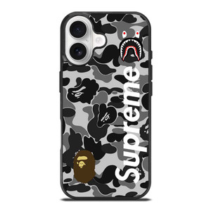 BAPE CAMO SHARK LOGO X SUPREME iPhone 17 Case BAPE CAMO SHARK LOGO X SUPREME iPhone 17 Case