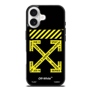 OFF WHITE LOGO YELLOW STRIPE iPhone 17 Case