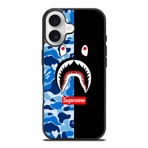 SUPREME BAPE SHARK CAMO BLUE BLACK iPhone 17 Case SUPREME BAPE SHARK CAMO BLUE BLACK iPhone 17 Case