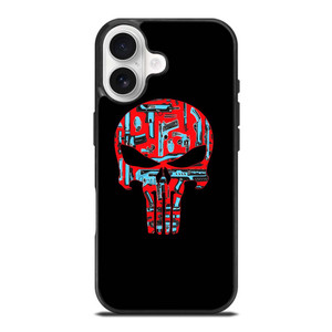 THE PUNISHER SKULL RED BLUE ARTWORK iPhone 17 Case