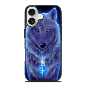 BLUE EYE GRAY FANTASY WOLF iPhone 17 Case
