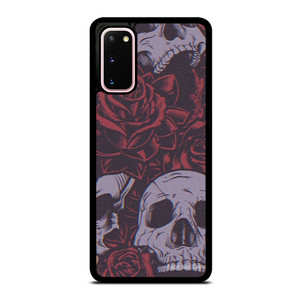 BLACK SKULLS AND ROSES Samsung Galaxy S20 Case BLACK SKULLS AND ROSES Samsung Galaxy S20 Case