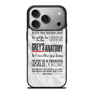 GREY'S ANATOMY QUOTES 2 iPhone 17 Pro Case