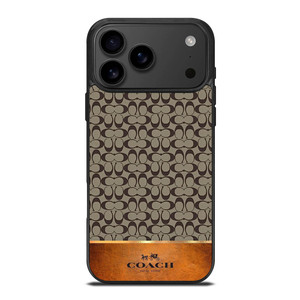 COACH NEW YORK LOGO LEATHER BROWN iPhone 17 Pro Max Case