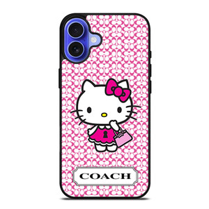 COACH NEW YORK LOGO PATTERN HELLO KITTY iPhone 16 Case