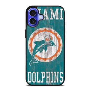 MIAMI DOLPHINS WOODEN LOGO iPhone 16 Case