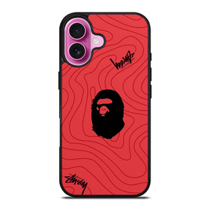 BATHING APE BAPE STUSSY LOGO iPhone 16 Plus Case