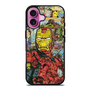 IRON MAN COMIC COLLAGE iPhone 16 Plus Case