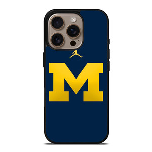MICHIGAN WOLVERINES AIR JORDAN LOGO FOOTBALL iPhone 16 Pro Case