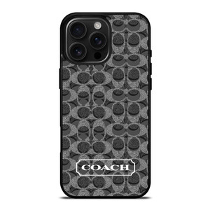 COACH NEW YORK LOGO PATTERN BLACK iPhone 16 Pro Max Case