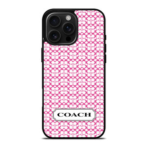 COACH NEW YORK LOGO PATTERN PINK iPhone 16 Pro Max Case