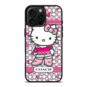 COACH NEW YORK LOGO PINK HELLO KITTY iPhone 16 Pro Max Case