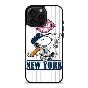 NEW YORK YANKEES LOGO BASEBALL SNOOPY THE PEANUTS iPhone 16 Pro Max Case