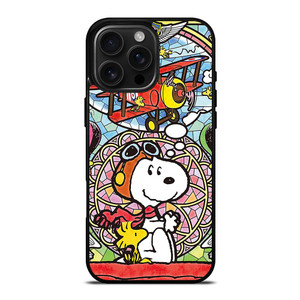SNOOPY THE PEANUTS GLASS ART iPhone 16 Pro Max Case