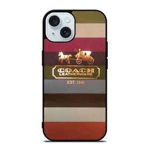 COACH NEW YORK LEATHERWARE LOGO iPhone 15  Case Cover