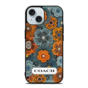 COACH NEW YORK LOGO TEA ROSE PATTERN iPhone 15  Case Cover