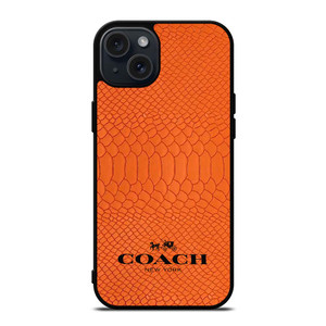 COACH NEW YORK LOGO ORANGE SKIN iPhone 15 Plus Case