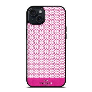 COACH NEW YORK PINK LOGO iPhone 15 Plus Case