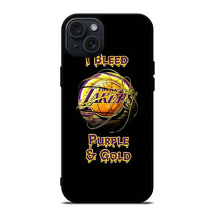 LA LAKERS NBA PURPLE AND GOLD iPhone 15 Plus Case