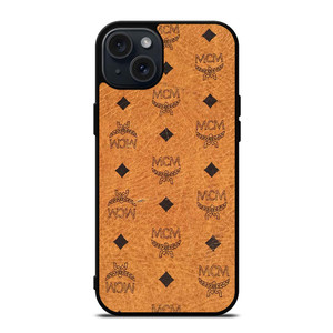 MCM WORLD WIDE BROWN LEATHER iPhone 15 Plus Case