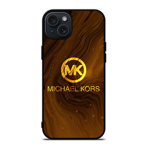 MICHAEL KORS GOLDEN MARBLE LOGO ICON iPhone 15 Plus Case