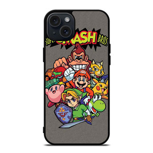 NINTENDO GAME CHARACTER SUPER SMASH BROSS AND FRIENDS iPhone 15 Plus Case