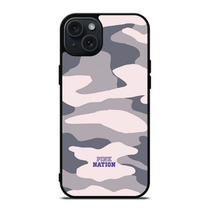 PINK NATION VICTORIA'S SECRET LOGO CAMO iPhone 15 Plus Case