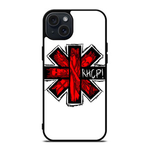 RED HOT CHILI PEPPERS LOGO WHITE iPhone 15 Plus Case