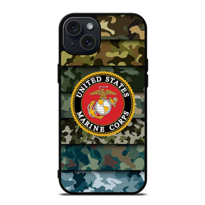 USMC CAMO US MARINE CORPS iPhone 15 Plus Case