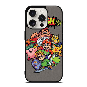 NINTENDO GAME CHARACTER SUPER SMASH BROSS AND FRIENDS iPhone 15 Pro Case