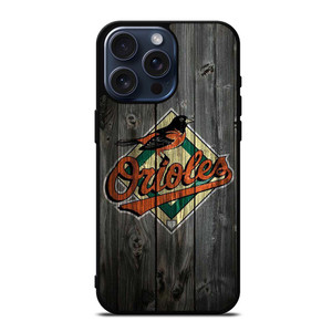 BALTIMORE ORIOLES LOGO BASEBALL TEAM WOODEN ICON iPhone 15 Pro Max Case